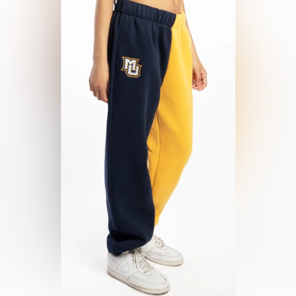 Marquette‎ University Hype and Vice color block sweats sz large blue and gold